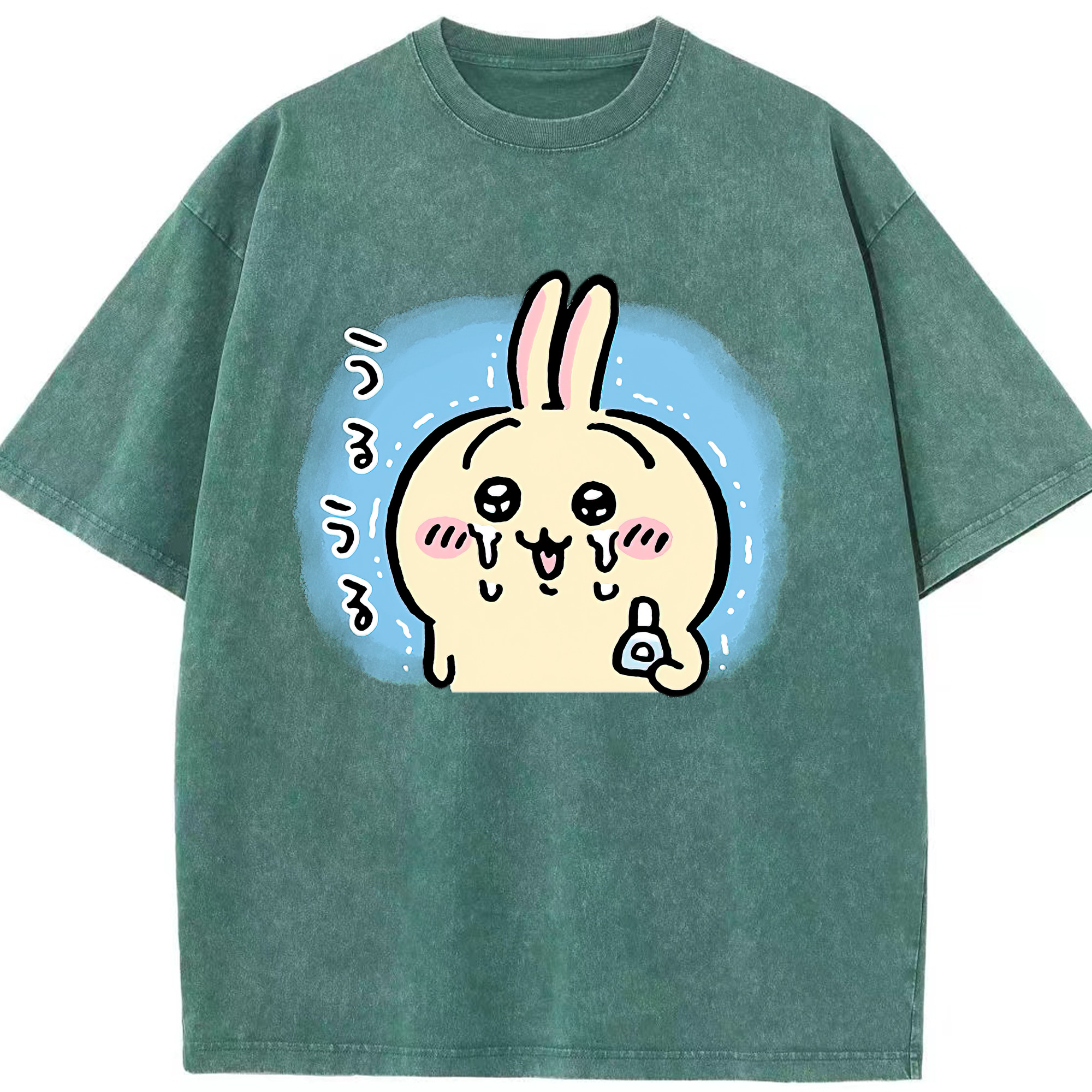 （画像用） ちいかわ うさぎ Chii-kawa usagi 綿100% ヴィンテージ風 半袖Tシャツ（フロントプリント）
